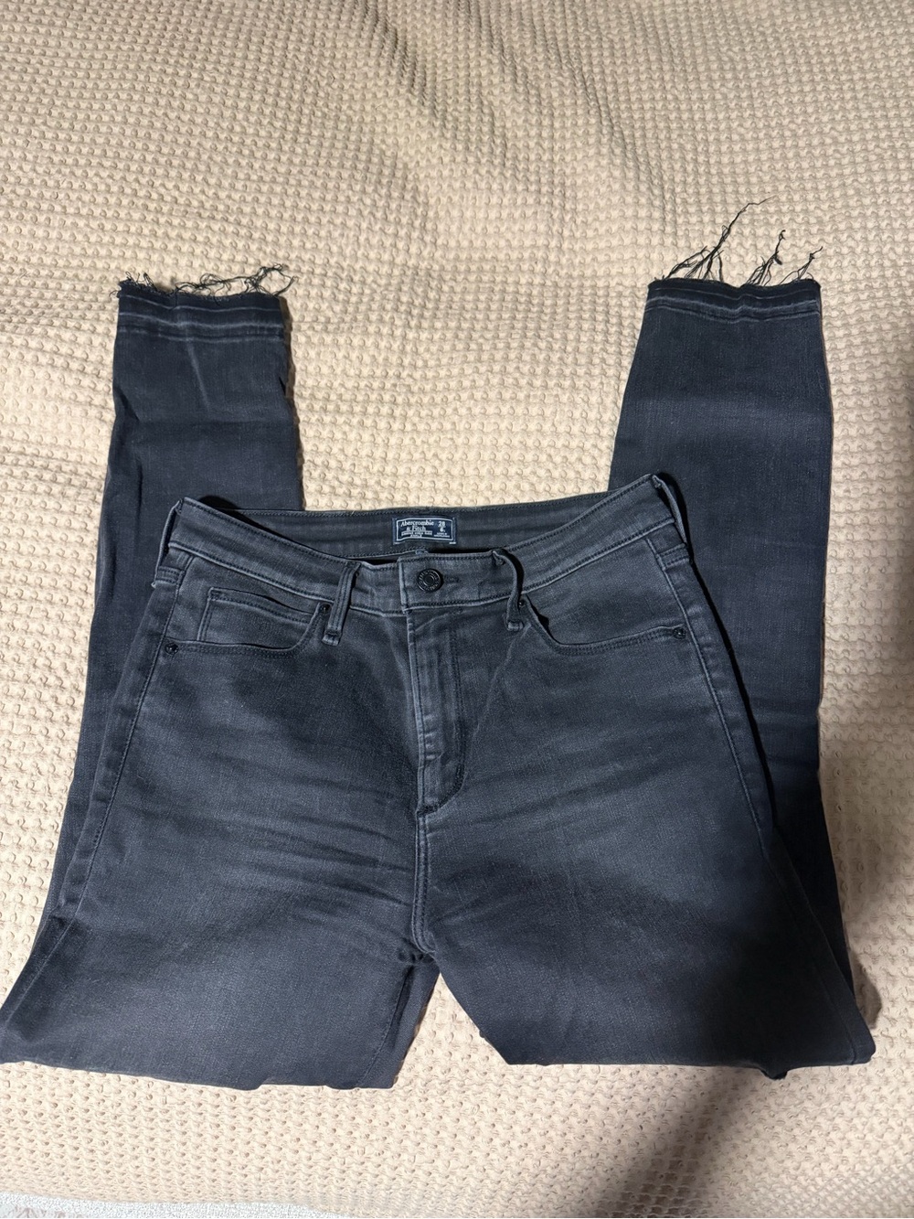 Abercrombie and Fitch Dark Gray High-Rise Skinny Jeans